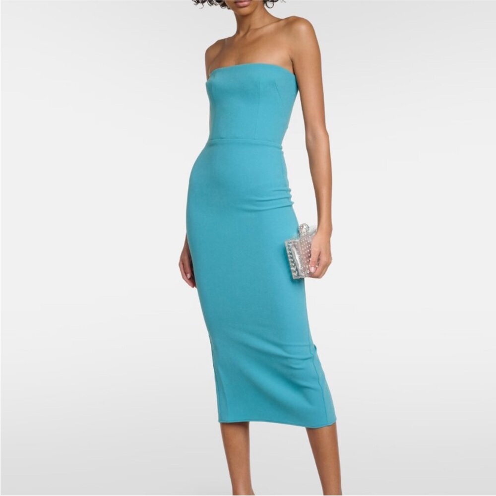 Alex Perry Callan Strapless Stretch Crepe Midi Dress